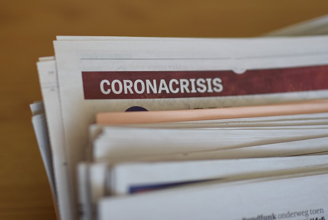 stack of documents for filing with the coronavirus tab pulled out