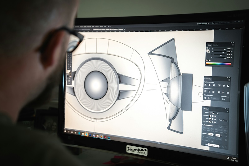 close up of a technical drawing