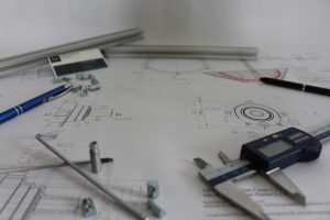 close up of a technical drawing for engineering