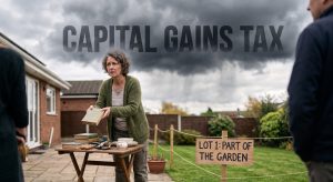 woman selling part of her lot while capital gains tax looms overhead